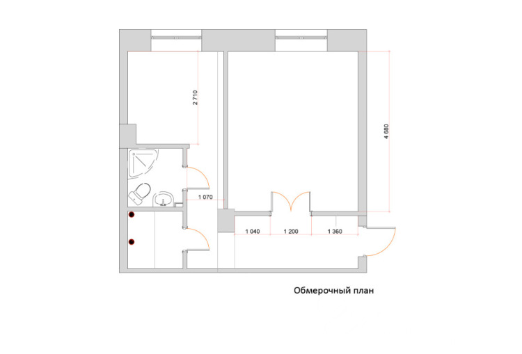 Размеры однушки. Обмерный план квартиры-студии чертеж. Обмерный чертеж однокомнатной квартиры. План квартиры с размерами чертеж 1 комнатная. Обмерный план однокомнатной квартиры чертеж.
