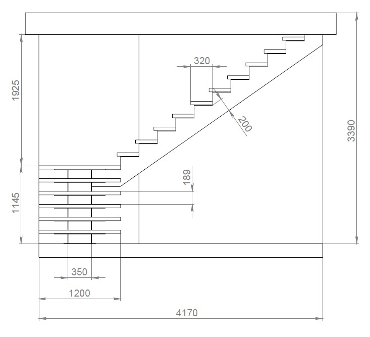 Схема ступенек. Лестница на монокосоуре чертеж с размерами. Косоур лестницы чертеж. Лестница косоурная металлическая чертеж. Лестница на монокосоуре из профильной трубы 150/150 чертёж.