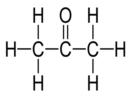 Химический состав ацетона определяется формулой (фото), http://commons.wikimedia.org/