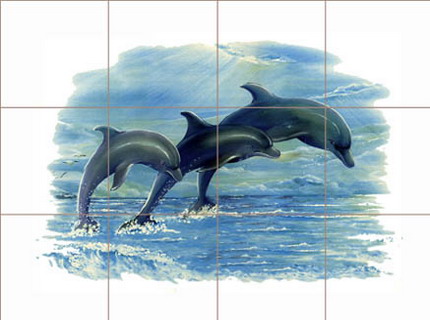 На фото: плитка с дельфинами, www.artontiles.com