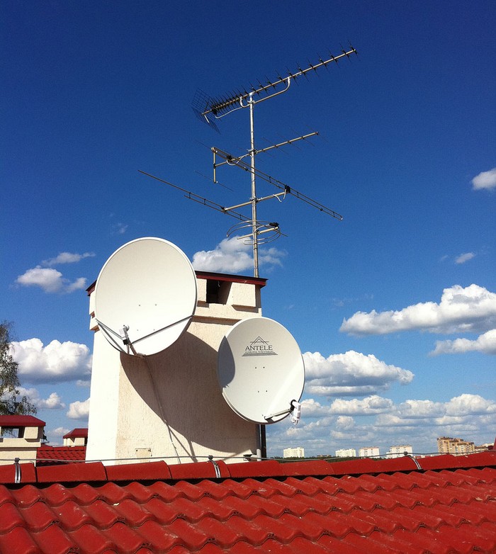 Установка антенны на крыше