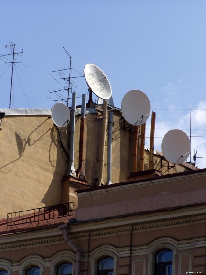 Разные типы антенны на крыше