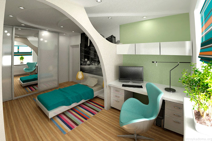 Мебель в интерьере однокомнатной квартиры - фото